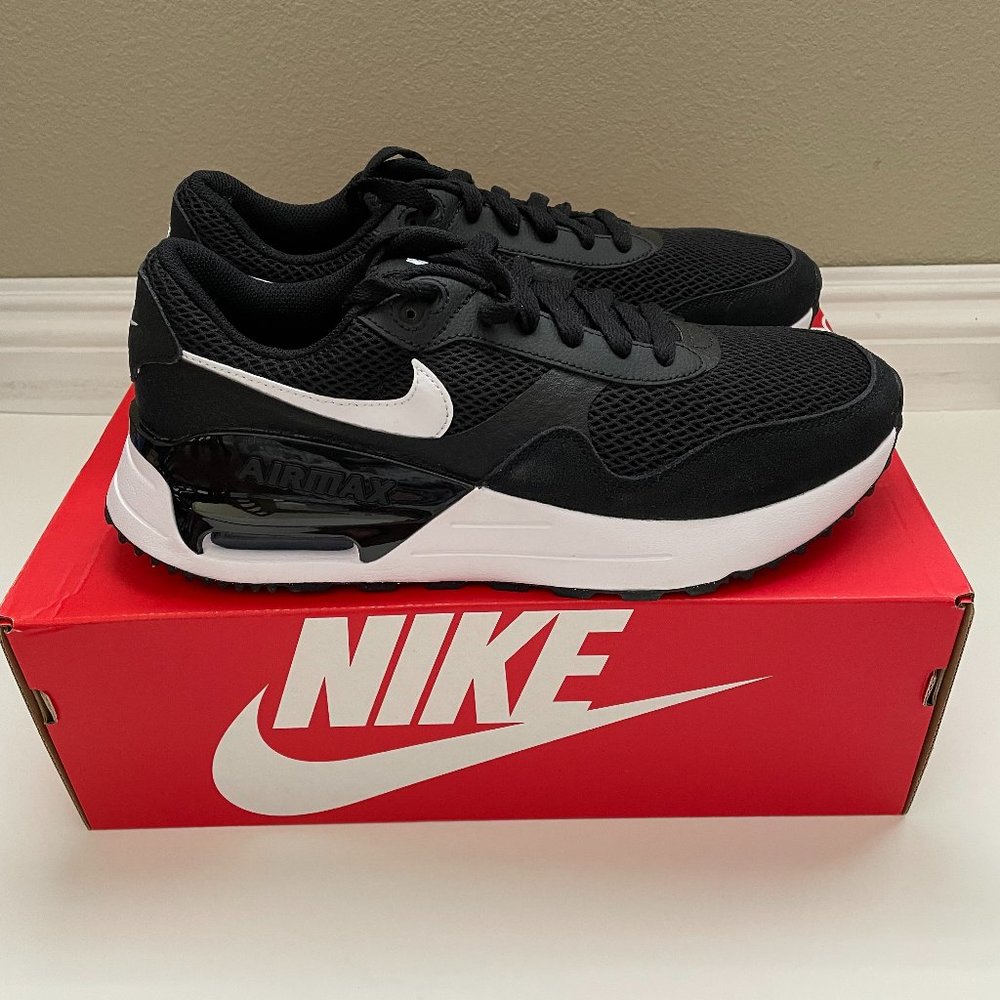 Nike Air Max SYSTM Men's Shoes, Color: Black White Wolf Gray, Size: 10- 10.5